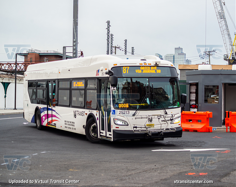 NJ Transit 25213 on Route 87
Route 87 Gates Ave Via Journal Square 
