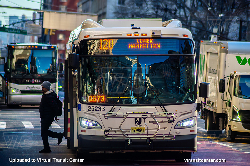 NJ Transit 25233 on Route 120
Route 120 New York Lower Manhattan 
Keywords: NJT Bus;NJ Transit;New Flyer XD40