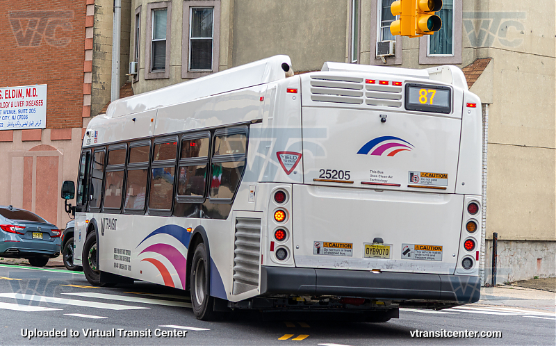 NJ Transit 25205 on Route 87
Route 87 Hoboken Path via Journal Square 
Keywords: NJT Bus;NJ Transit;New Flyer XD40