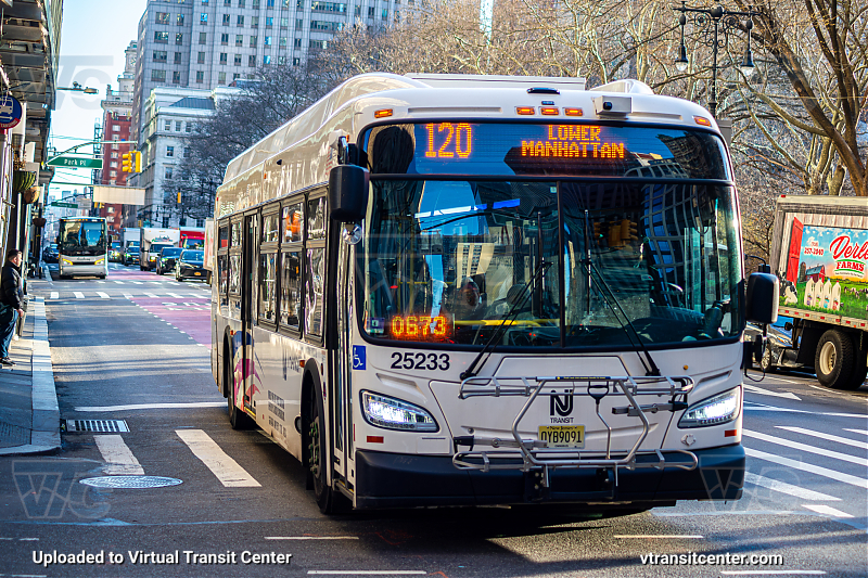 NJ Transit 25233 On Route 120
Route 120 New York Lower Manhattan
Keywords: NJT Bus;NJ Transit;New Flyer XD40