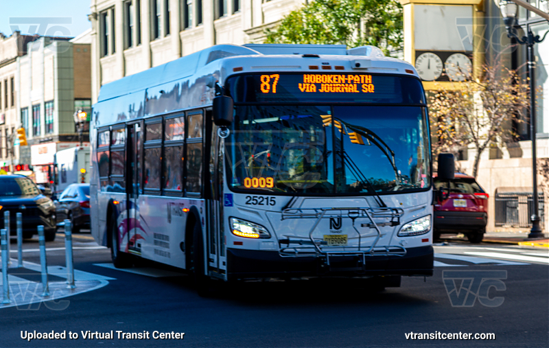 NJ Transit 25215 on Route 87
Route 87 Hoboken Path via Journal Square 
Keywords: NJT Bus;NJ Transit;New Flyer XD40