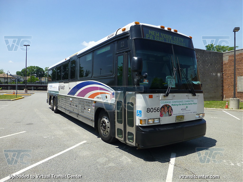 NJ Transit 8056 on Route 160
D4000 8056 on the 160 Line on Layover at Plauderville Train Station 
