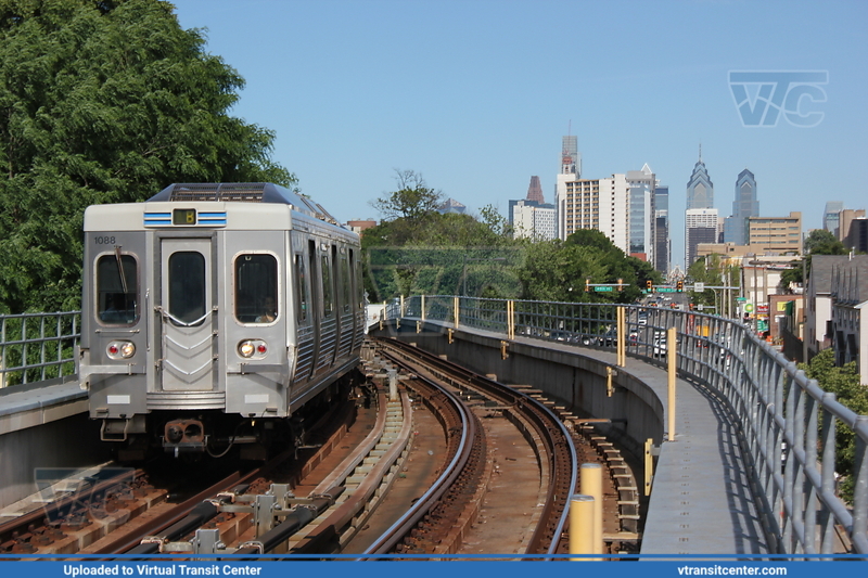 SEPTA Metro Market-Frankford/M4 1088 on MFL
Market-Frankford B Train to 69th St Terminal 
46th Street Station 
