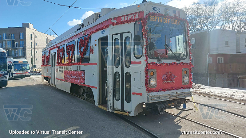 Love Car 2026
Taken Feb 12th, 2026. Valentine's Day Trolley #9053 made by Callowhill Depot. Made possible by Gary Mason and Devante Parker! With this being one of the last cars Gary would decorate before he retires from Septa. Thank you so much for making my years of catching these so delightful.
