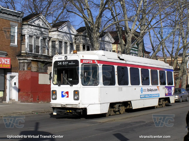 SEPTA Trolley K-Car 9067 on Route 34
Route 34 to 61st via Baltimore
