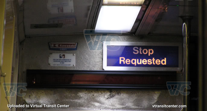 The Stop Requested Light in a SEPTA Trolley
