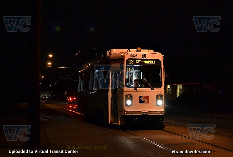 SEPTA Trolley K-Car 9025 on Route 13
Route 13 to 13th-Market
