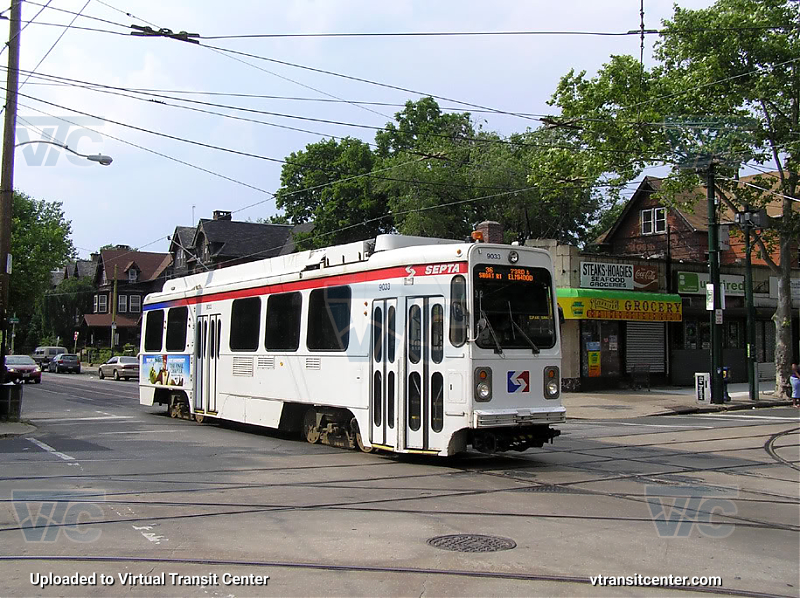 SEPTA Trolley K-Car 9033 on Route 34-36
Route 36 Short Route to 73rd-Elmwood
