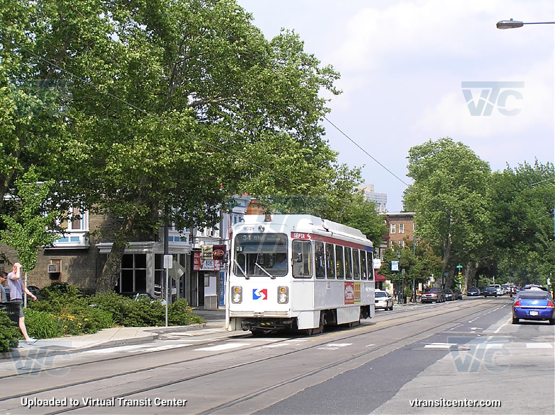SEPTA Trolley K-Car 9039 on Route 34
Route 34 to 61st via Baltimore
