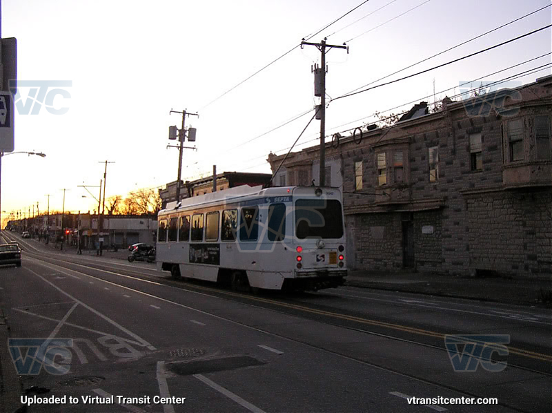 SEPTA Trolley K-Car 9042 on Route 11
Rear view
