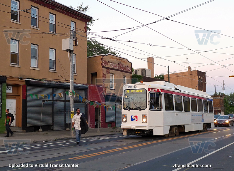 SEPTA Trolley K-Car 9043 on Route 36
Route 36 to 13th-Market
