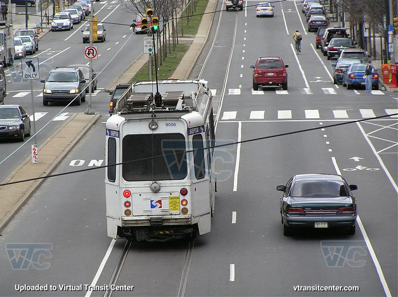 SEPTA Trolley K-Car 9056 on Route 11
Overhead rear view
