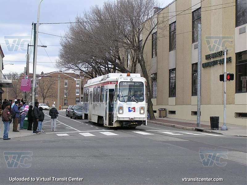 SEPTA Trolley K-Car 9059 on Route 36
Route 36 Eastwick via Elmwood
