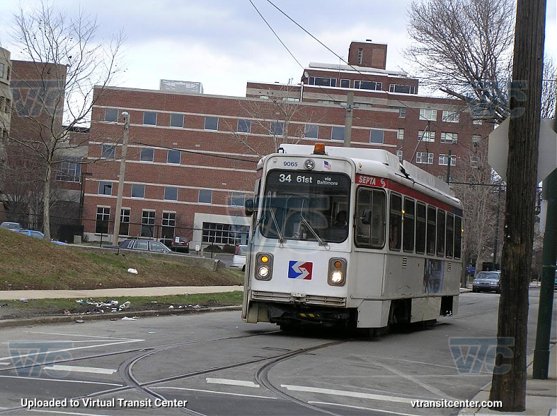 SEPTA Trolley K-Car 9065 on Route 34
Route 34 to 61st via Baltimore
