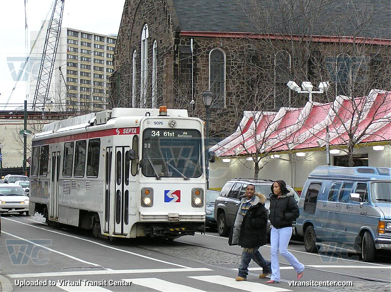 SEPTA Trolley K-Car 9076 on Route 34
Route 34 to 61st via Baltimore
