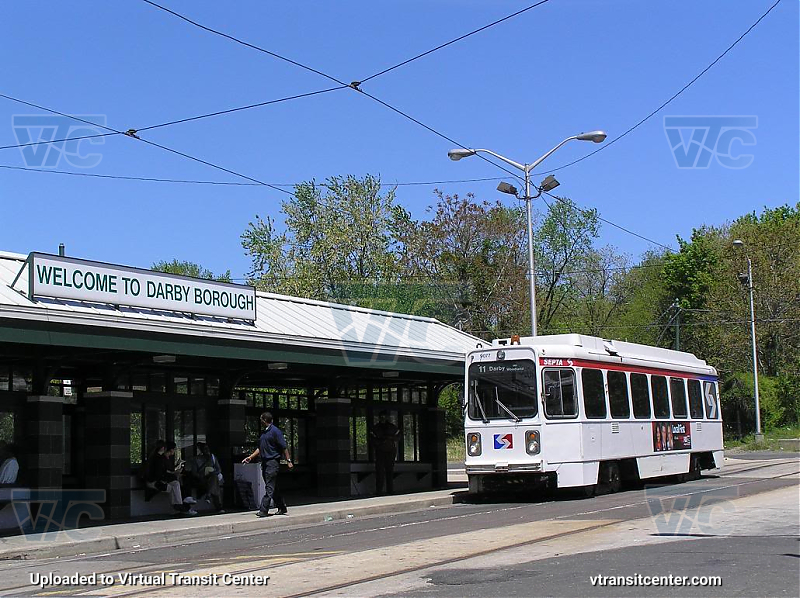 SEPTA Trolley K-Car 9077 on Route 11
Route 11 to Darby via Woodland
