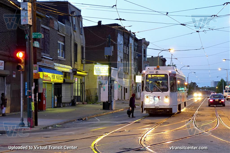 SEPTA Trolley K-Car 9082 on Route 36
Route 36 to 80th-Eastwick
