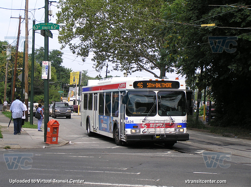 SEPTA 5424 on Route 46
Route 46 to 58th-Baltimore
Keywords: SEPTA Bus;New Flyer D40LF