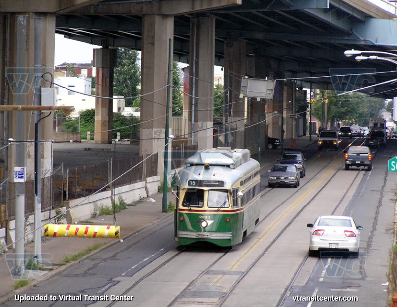 SEPTA Trolley PCC-II 2323 on Route 15
Route 15 to 63rd Street via GIrard Avenue
