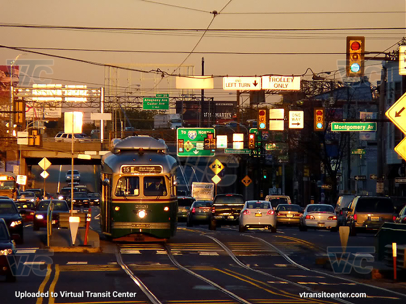 SEPTA Trolley PCC-II 2326 on Route 15
Route 15 to 63rd Street via GIrard Avenue
