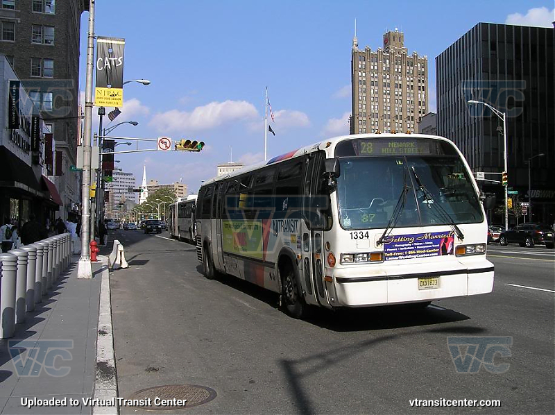 NJ Transit 1334 on Route 28
Route 28 to Newark - Hill Street
