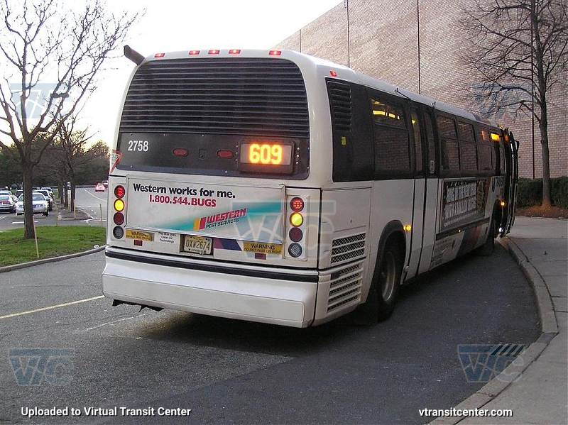 NJ Transit 2758 on Route 609
Rear view
