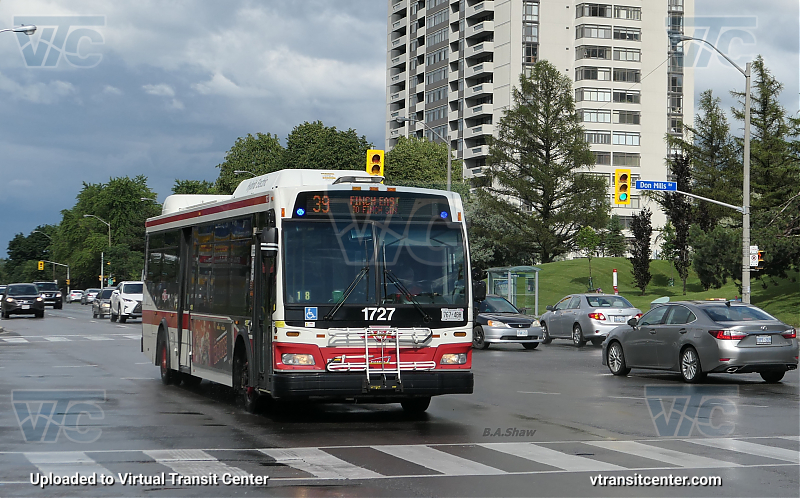 Toronto Transit Commission 1727 on Route 39
Route 39 Finch East to Finch Station
Keywords: TTC Bus;Orion VII NG