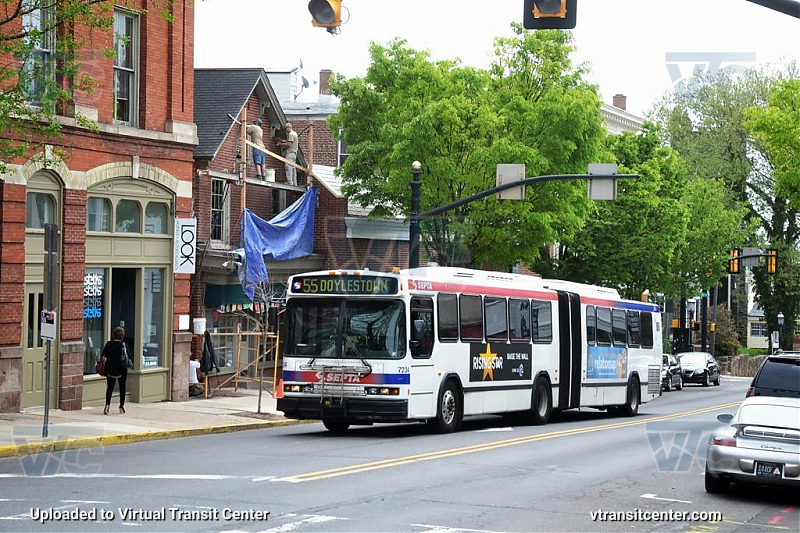 SEPTA 7234 on Route 55
Route 55 to Doylestown
