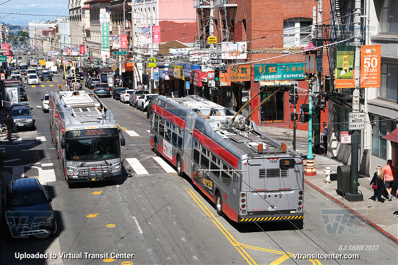 SF MUNI Trolleybus 7236 and 7271
