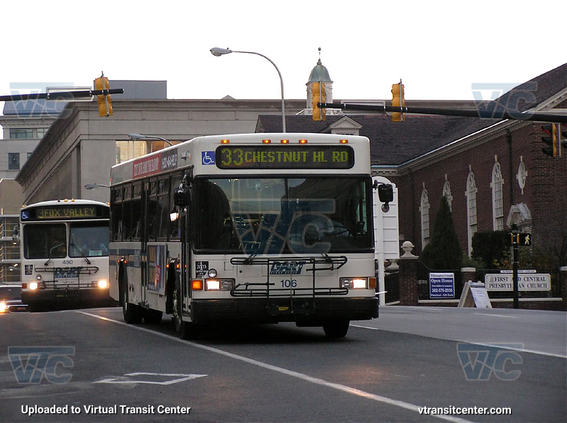 DART First State 106 on Route 33
Route 33 to Chestnut Hill Road
