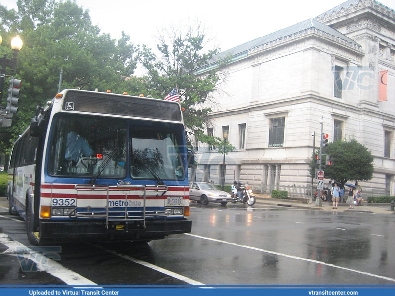 WMATA 9352
A 1990 Flxible Metro-B (model 40102-6C) used as a roadblock for an Independence Day event in 2008.

July 4, 2008
