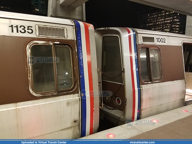 Washington Metro Silver Line back to back 1000-series at Wiehle-Reston East
WMATA's first order of rail cars on the Silver Line at its phase 1 western terminus.

December 5, 2016
