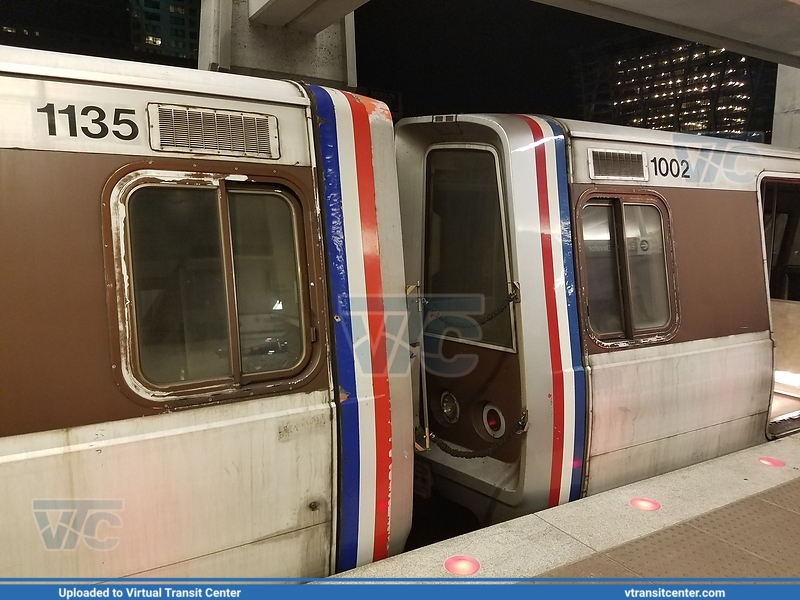 WMATA Metro Silver Line back to back 1000-series at Wiehle-Reston East
WMATA's first order of rail cars on the Silver Line at its phase 1 western terminus.

December 5, 2016
