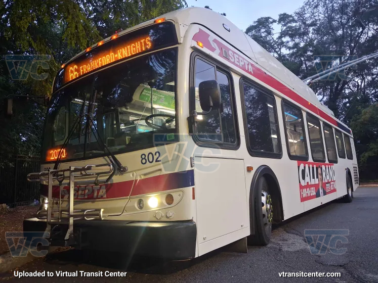 SEPTA 802 on Route 66
Route 66 to Frankford Transit Center
Keywords: SEPTA Bus;New Flyer E40LFR