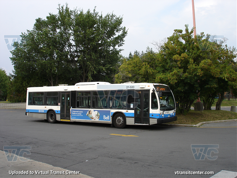 STM Montreal 2007 2ed gen Nova LFS
27-520 (Oldest bus in the fleet as of when this photo was taken) laying up at Angrignon metro. 
