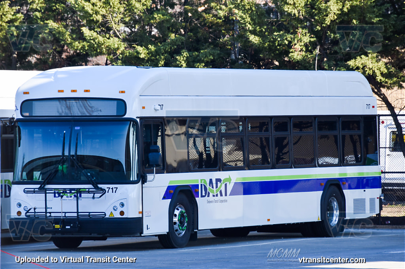 DART First State 717
In September 2021, DART First State has received four Gillig Low Floor Plus electric buses numbered 717-720. Due to various issues such as the buses being incompatible with the current infrastructure, these buses initially did not enter service.
