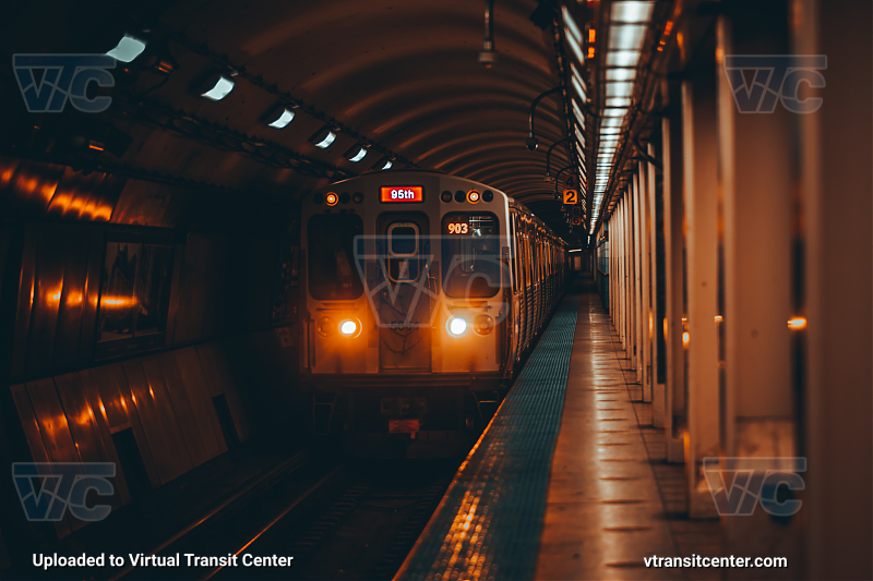 Chicago Transit Authority L Train 5664 on the Orange Line
