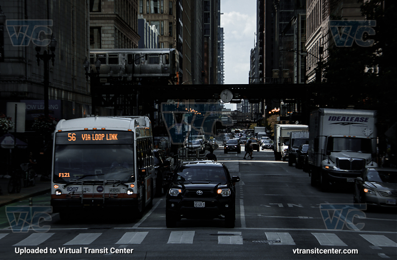 Chicago Transit Authority 8207 on Route 56
With a CTA L Train in the background
