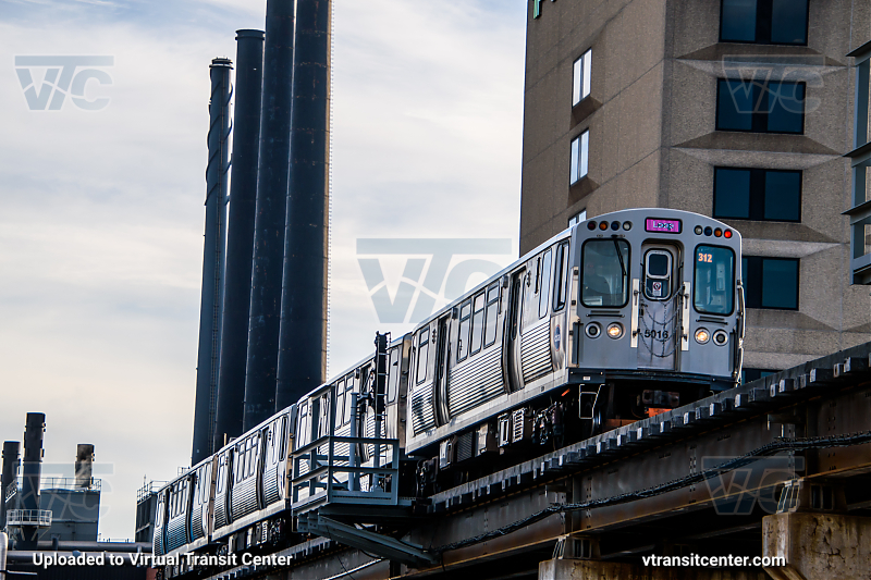 Chicago Transit Authority L Train 5016 on the Pink Line
