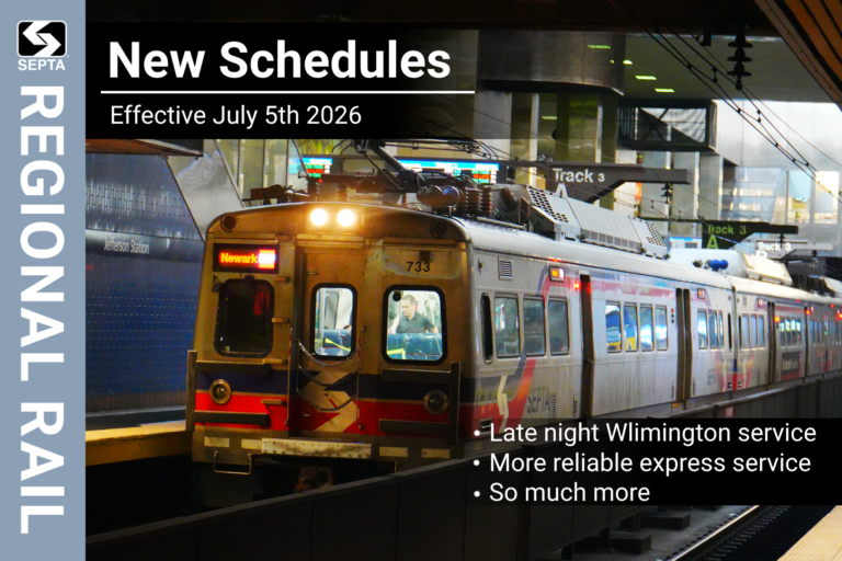SEPTA Regional Rail Schedules changing July 5 2026