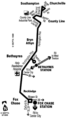 SEPTA Route 302 Map