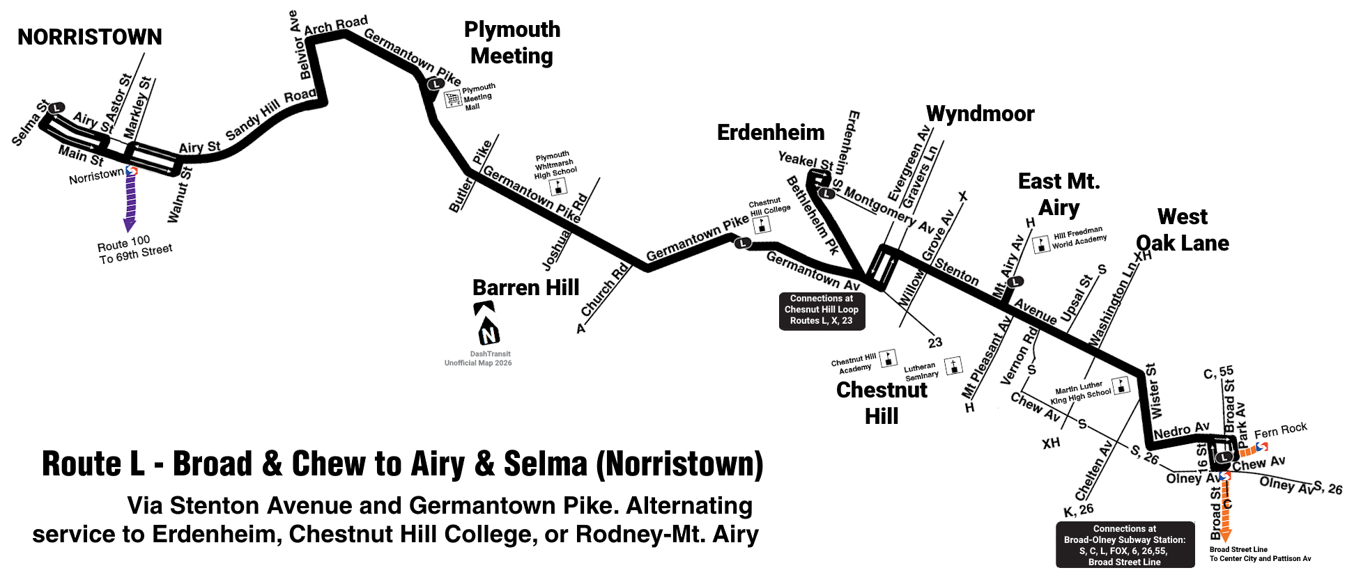Route L map 1969-1977, unofficial by DashTransit