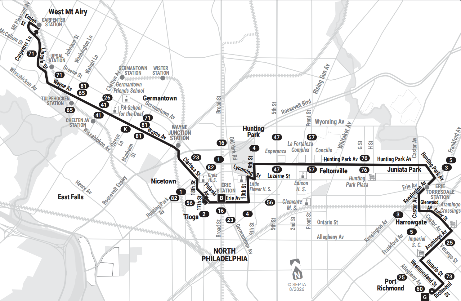 SEPTA Route 53, August 2026