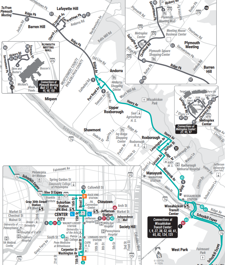 SEPTA Route 27, August 2026