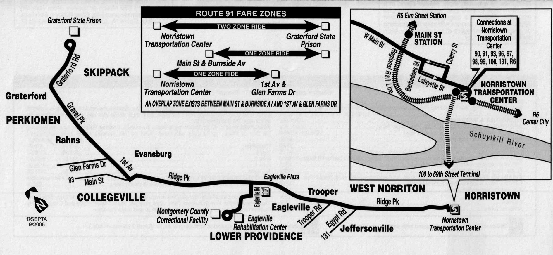 SEPTA Route 91, Septmeber 2005