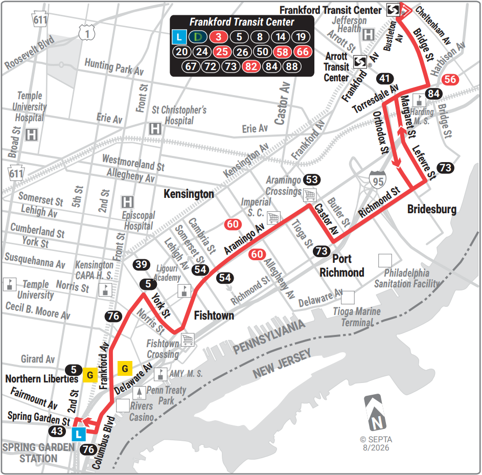 SEPTA Route 25, August 2026