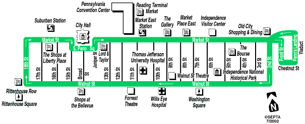 Center City Shopping Spree Map, July 2002