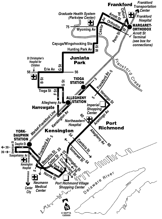 SEPTA Route 89 Map, December 2000
