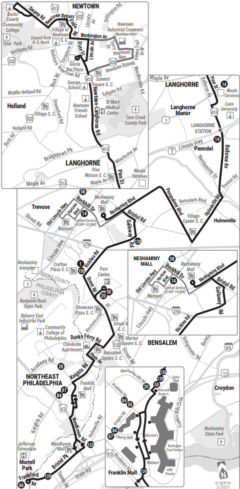 SEPTA Route 130, February 2025